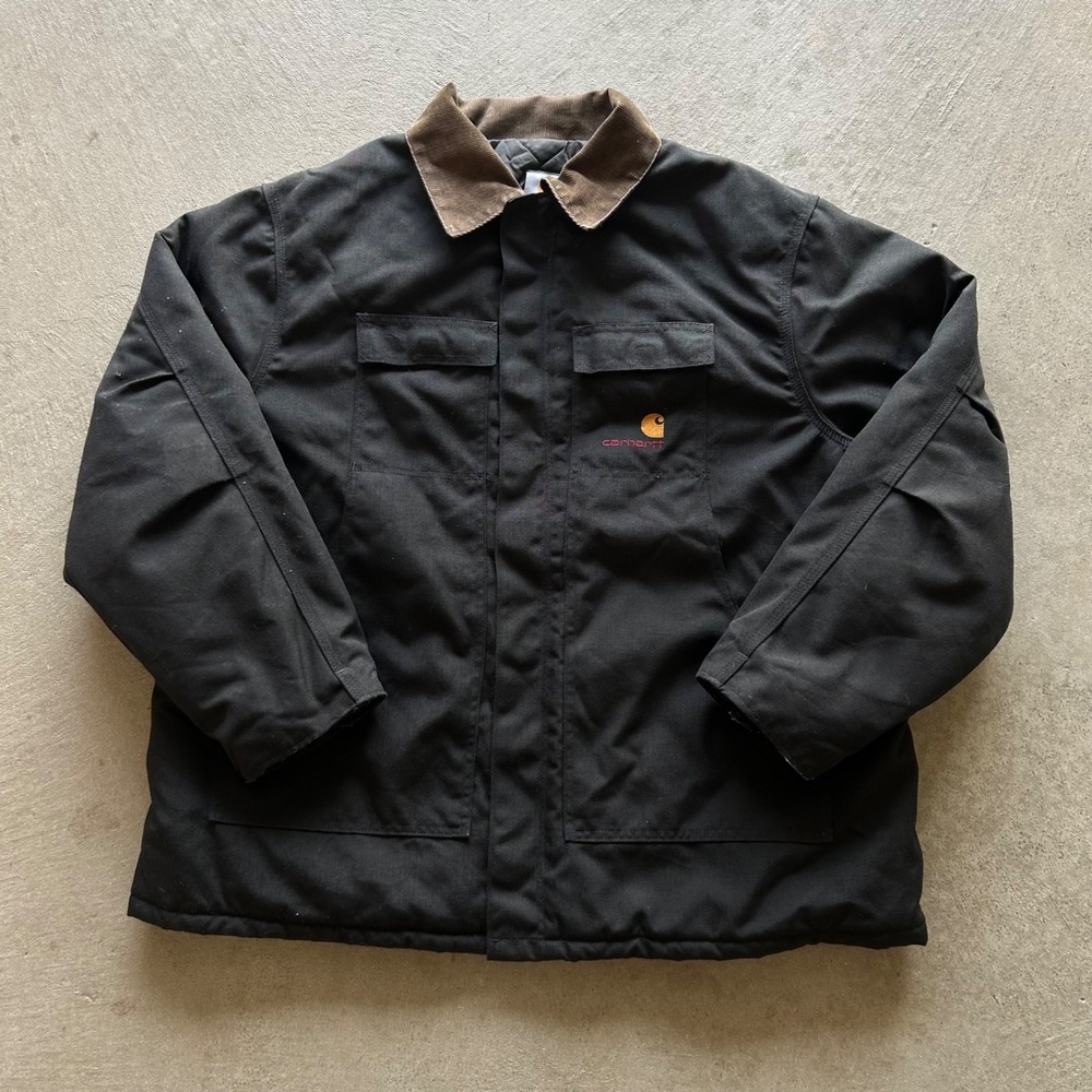 Vintage 90s Carhartt Extremes Arctic Jacket Size XXL Black Traditional Coat